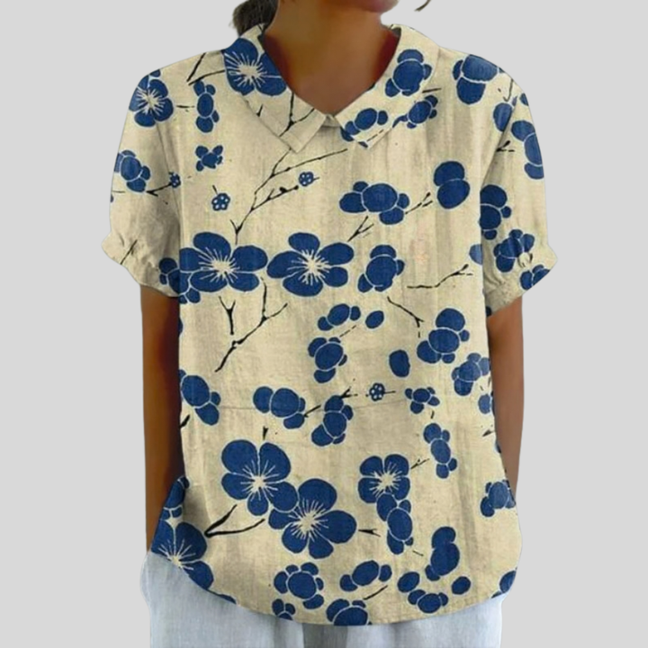 Delphine, Blusa Floral Contrastada de Zelira