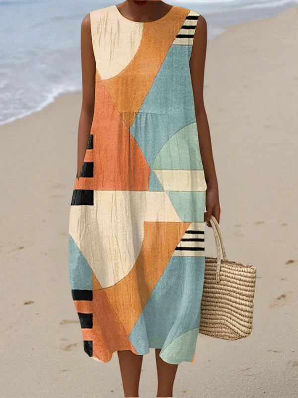 Iris™, Vestido Midi Geométrico de Zelira