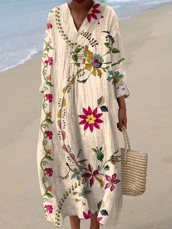 Carina, Vestido de verano ligero de manga larga de Zelira