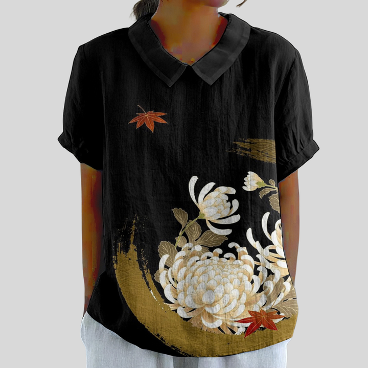 Madeleine, Blusa Elegancia Floral Negra de Zelira
