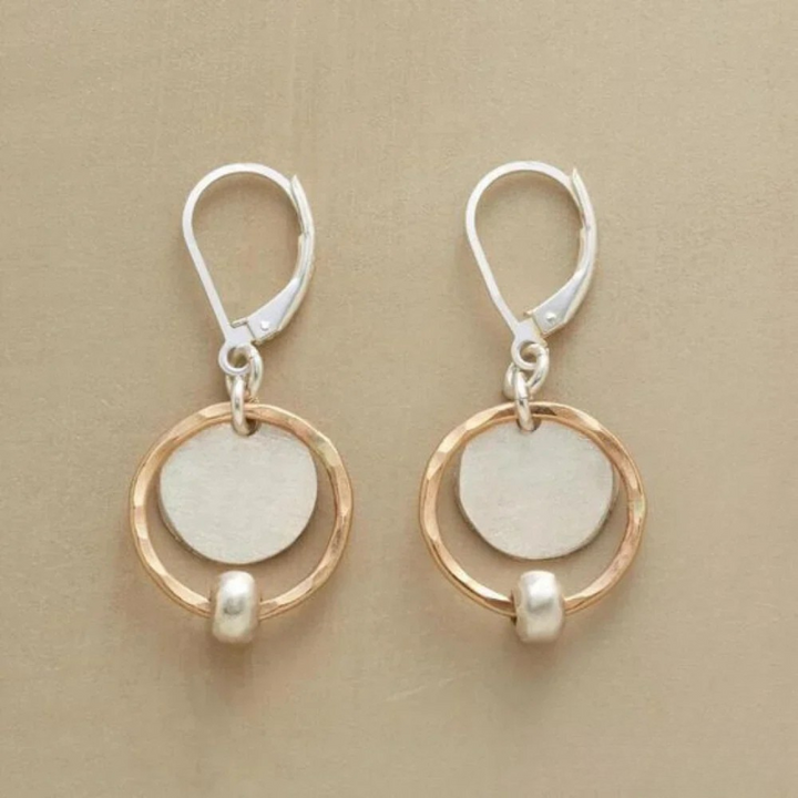 Pendientes chic de oro y plata con perlas - Zelira