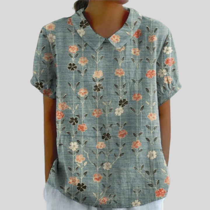Élora, Blusa Flores Alineadas de Zelira
