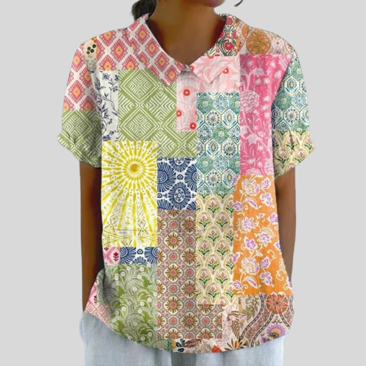 Élina, Blusa Patchwork Artística de Zelira