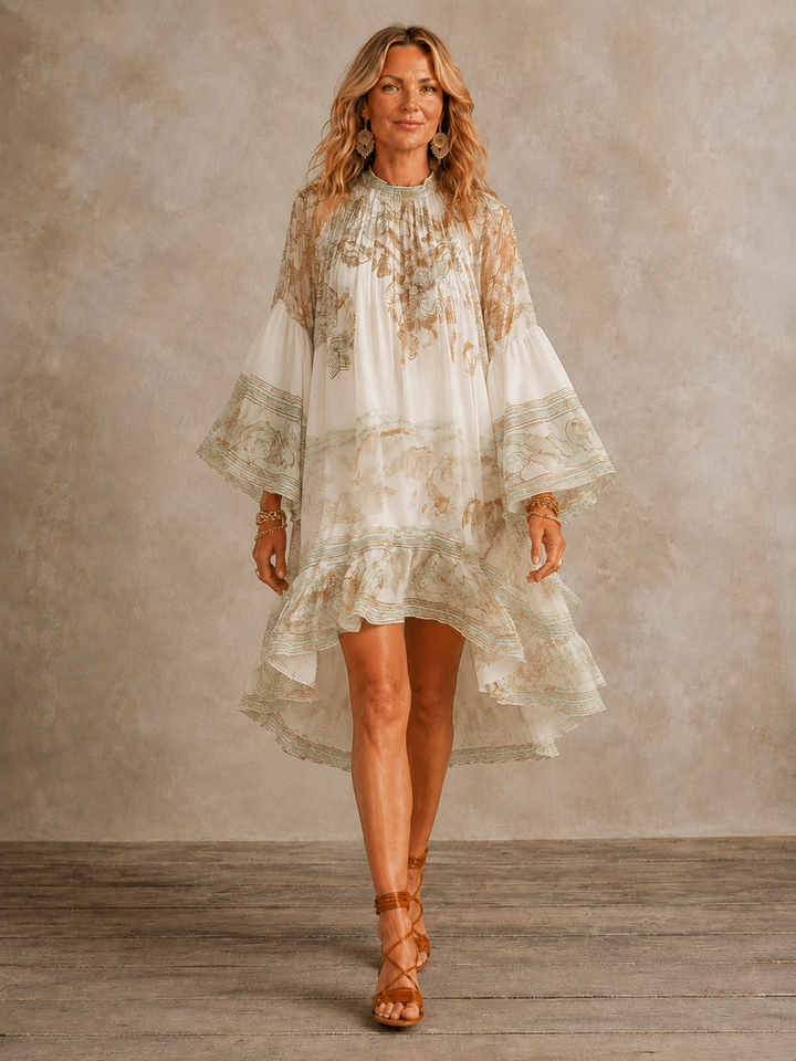 Isabella, Vestido Mini de Mujer con Bajo de Volantes de Zelira