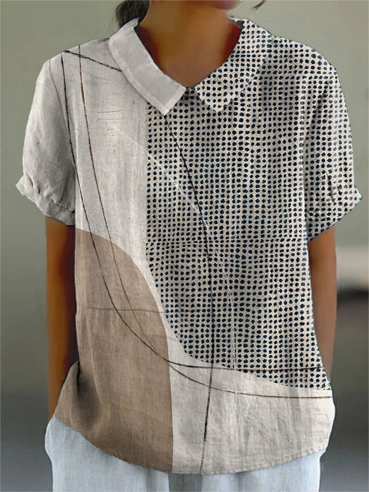 Lana, Blusa de lino abstracto de Zelira