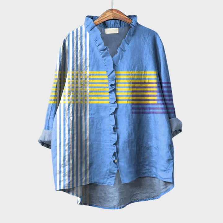 Ophélie, Blusa Gráfica con Volantes de Zelira