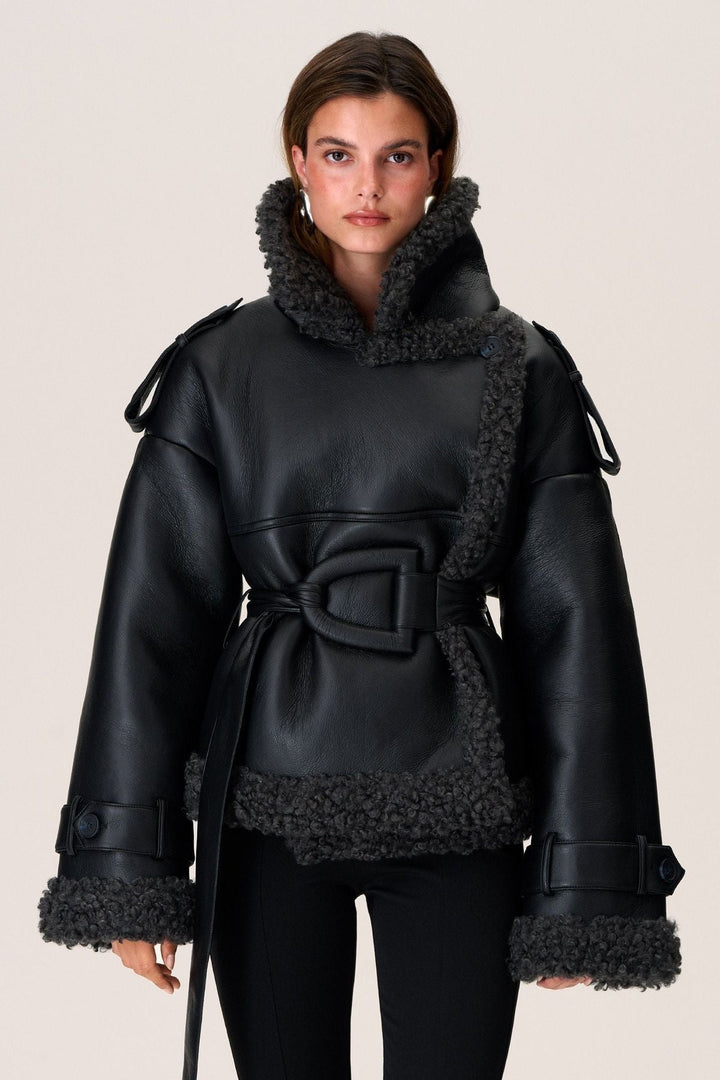 Chaqueta Larga de Borrego Patchwork