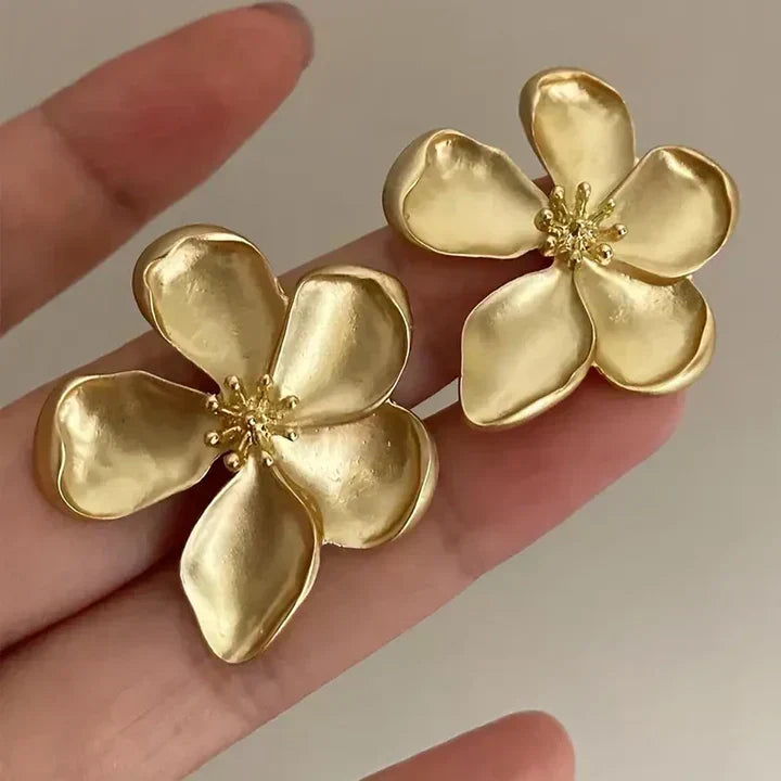 Pendientes de flores doradas - Zelira