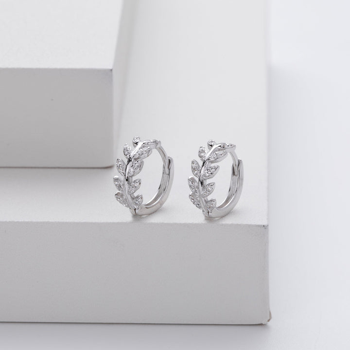 Pendientes de plata en forma de hoja - Zelira