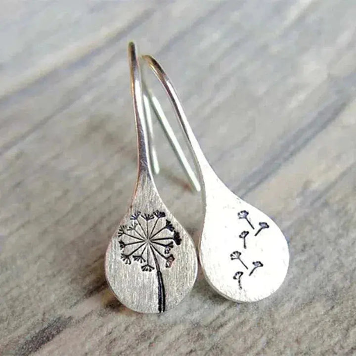 Pendientes de plata con forma de diente de león - Zelira