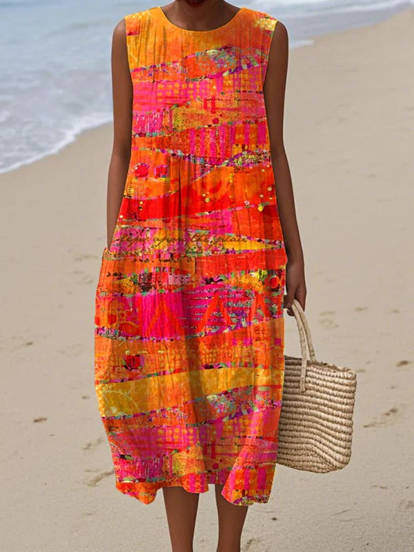 Faye, Vestido de verano ligero y sin mangas de Zelira
