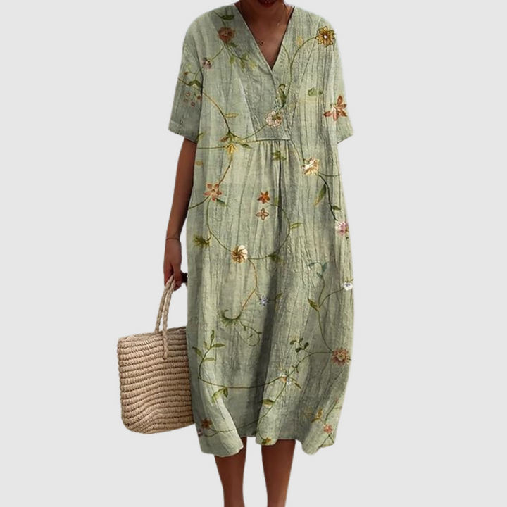 Sofia, Vestido de verano ligero de manga corta de Zelira