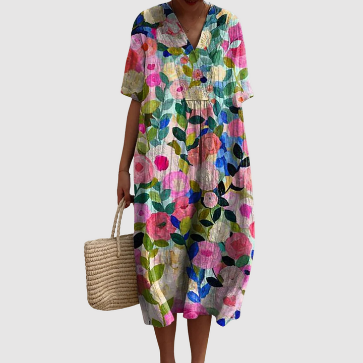 Evelia, Vestido de verano ligero de manga corta de Zelira