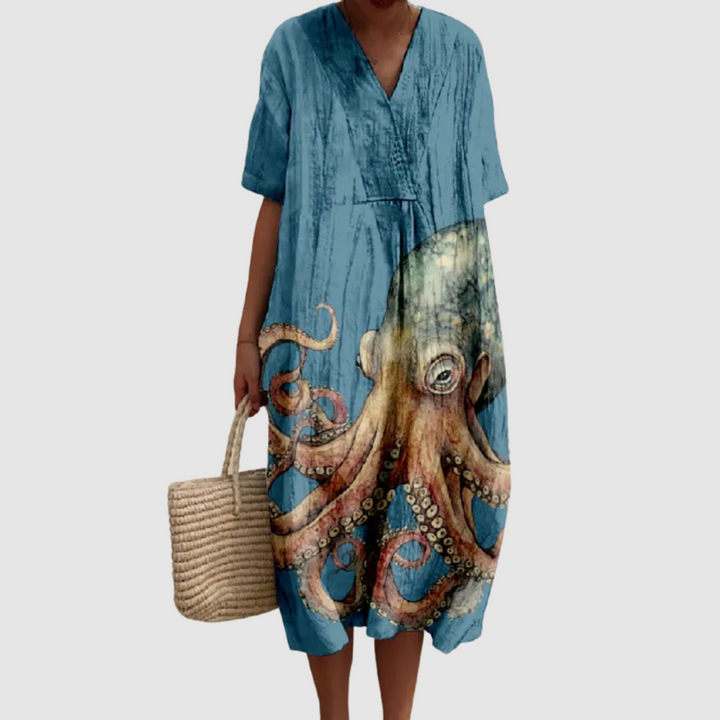 Estella, Vestido de verano ligero de manga corta de Zelira