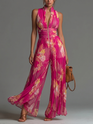 Mono Zsófia | Overall de chifón plisado en rosa
