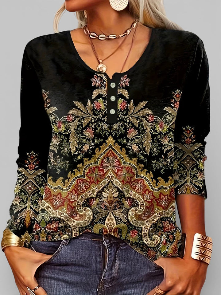 Geneviève, Blusa negra ornamental de Zelira