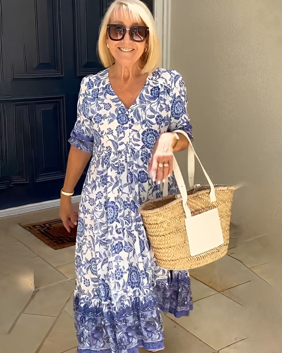 Keisha | Elegante Estampado Floral con Escote en V