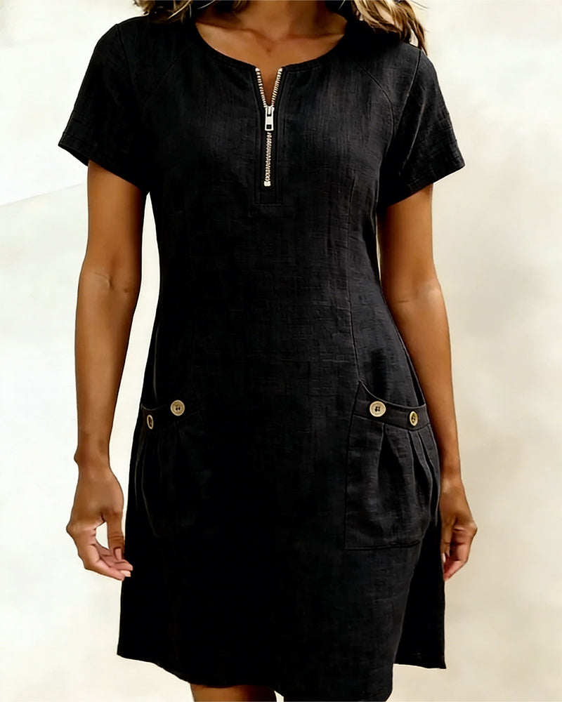 Elsera® | Vestido de algodón con cremallera