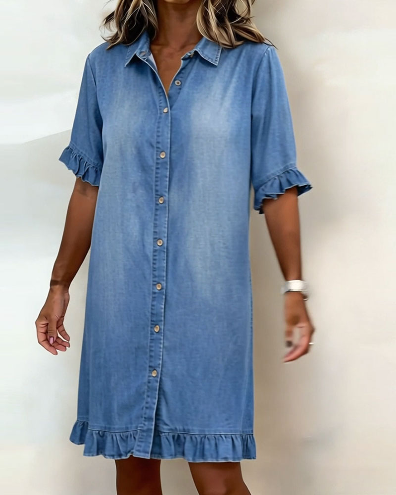 Aveline | Vestido vaquero cómodo con pliegues favorecedores