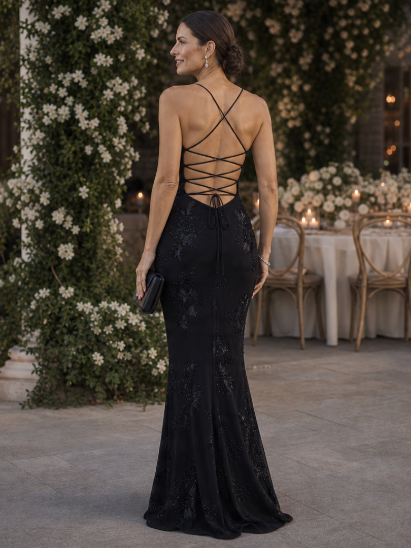 Roswitha | Vestido largo con top de corsé y tirantes finos