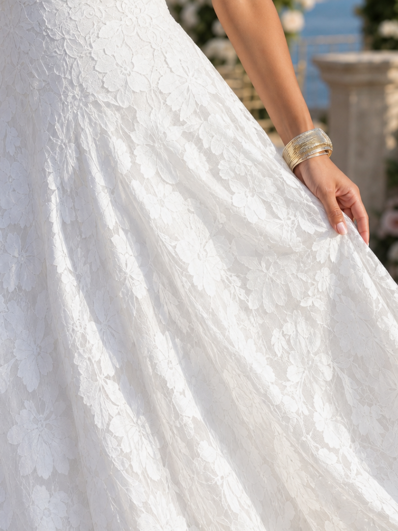 Liane | Vestido maxi de encaje con tirantes finos