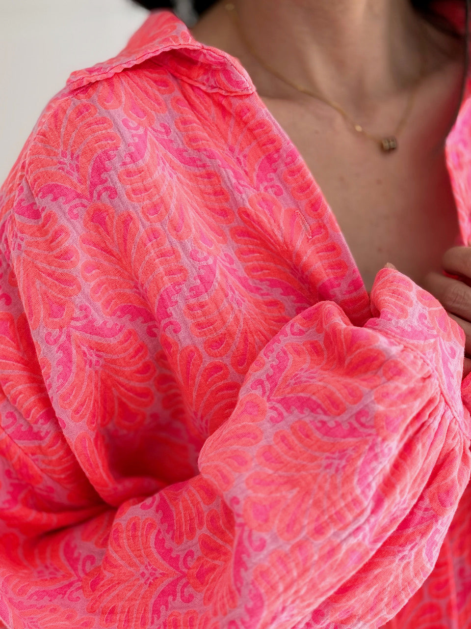 Blusa de Muselina, Hojas de Palmera, 4 colores