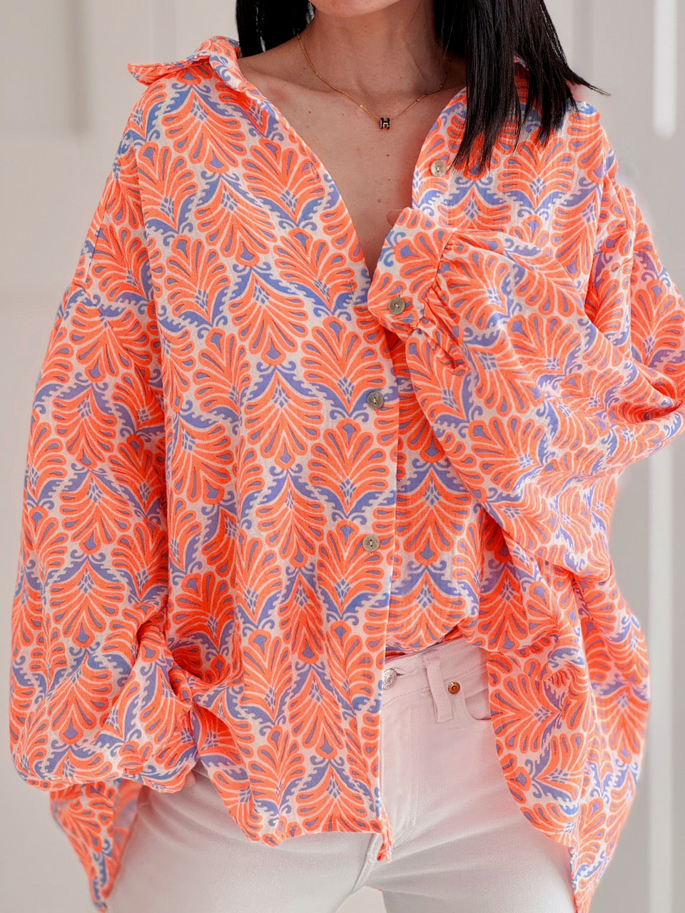 Blusa de Muselina, Hojas de Palmera, 4 colores