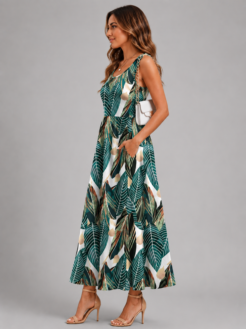 Franziska | Vestido midi boho con escote halter