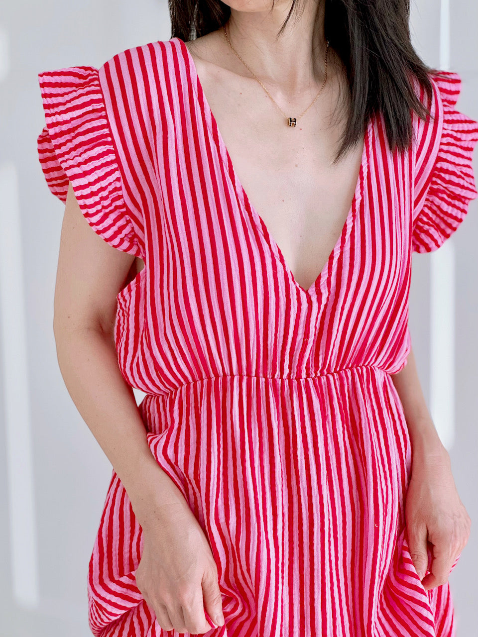 Vestido de Muselina, Espalda Descubierta, sin Mangas, Rayas, 8 colores