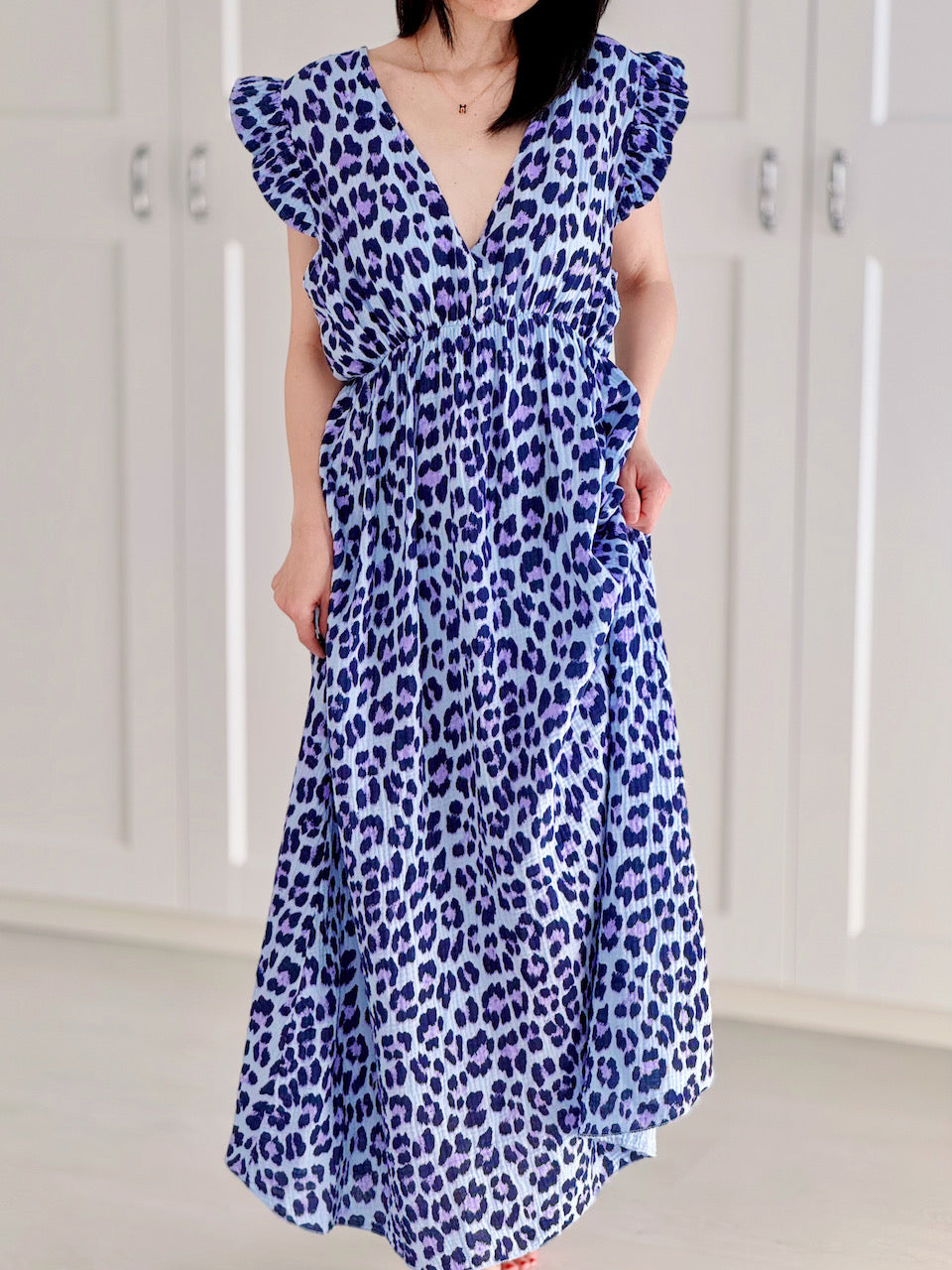 Vestido de Muselina, Espalda Descubierta, sin Mangas, Leopardo Salvaje, 4 colores