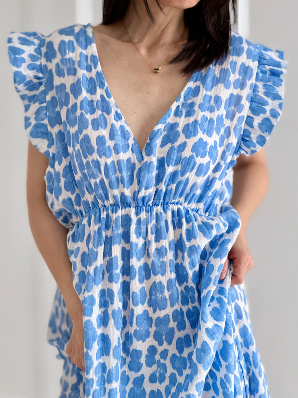 Vestido de Muselina, Espalda Descubierta, sin Mangas, Leopardo Salvaje, 4 colores