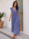 Vestido de Muselina, Espalda Descubierta, sin Mangas, Leopardo Salvaje, 4 colores