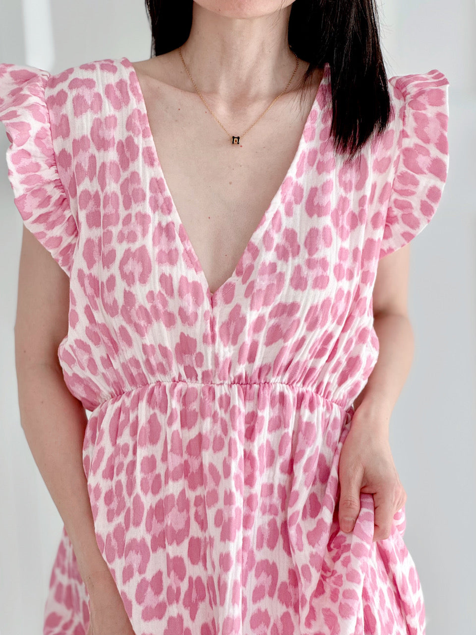 Vestido de Muselina, Espalda Descubierta, sin Mangas, Leopardo Salvaje, 4 colores