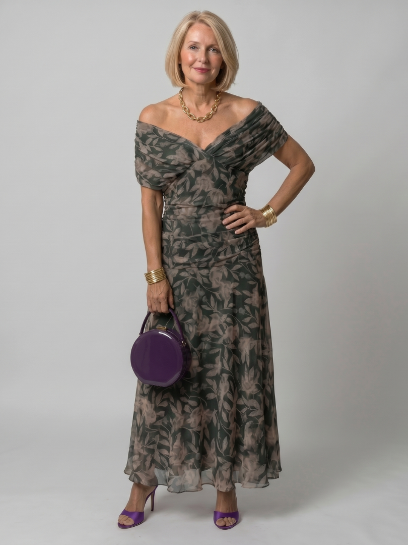 Silke | Vestido midi de hombros descubiertos