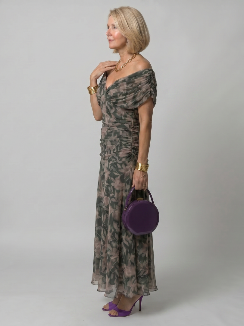 Silke | Vestido midi de hombros descubiertos