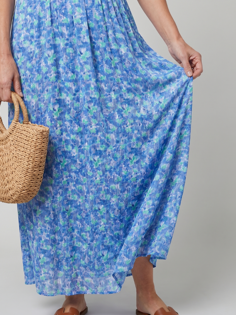 Hanna | Vestido midi con fino estampado de florecitas