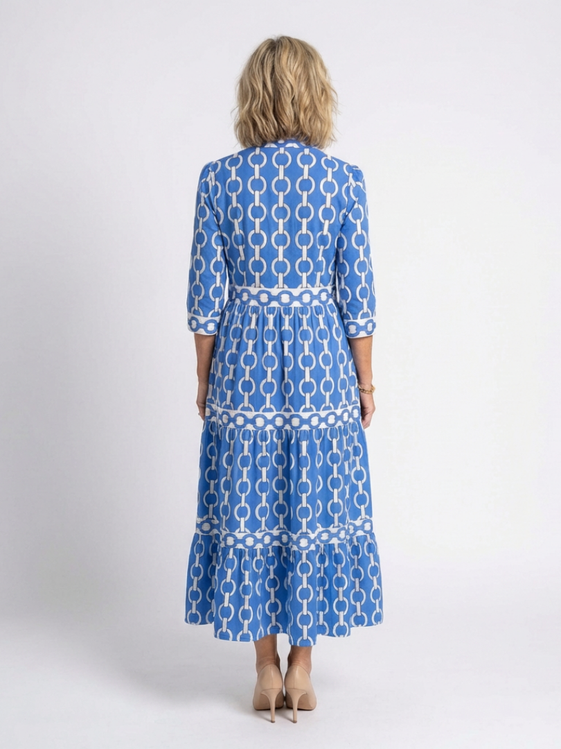 Ella | Vestido midi con estampado de cadenas