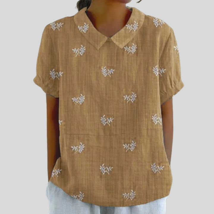 Geneviève, Blusa Bordada Discreta de Zelira