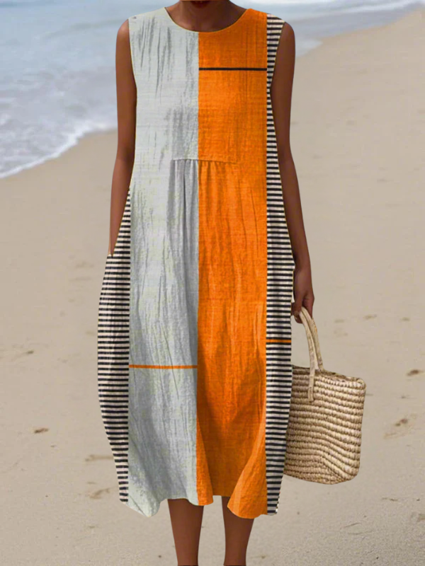 May™, Vestido Midi Colorblock de Zelira