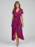 Lotte | Vestido midi cruzado floral de manga corta