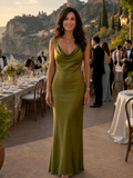Verena | Vestido maxi sin mangas con escote drapeado