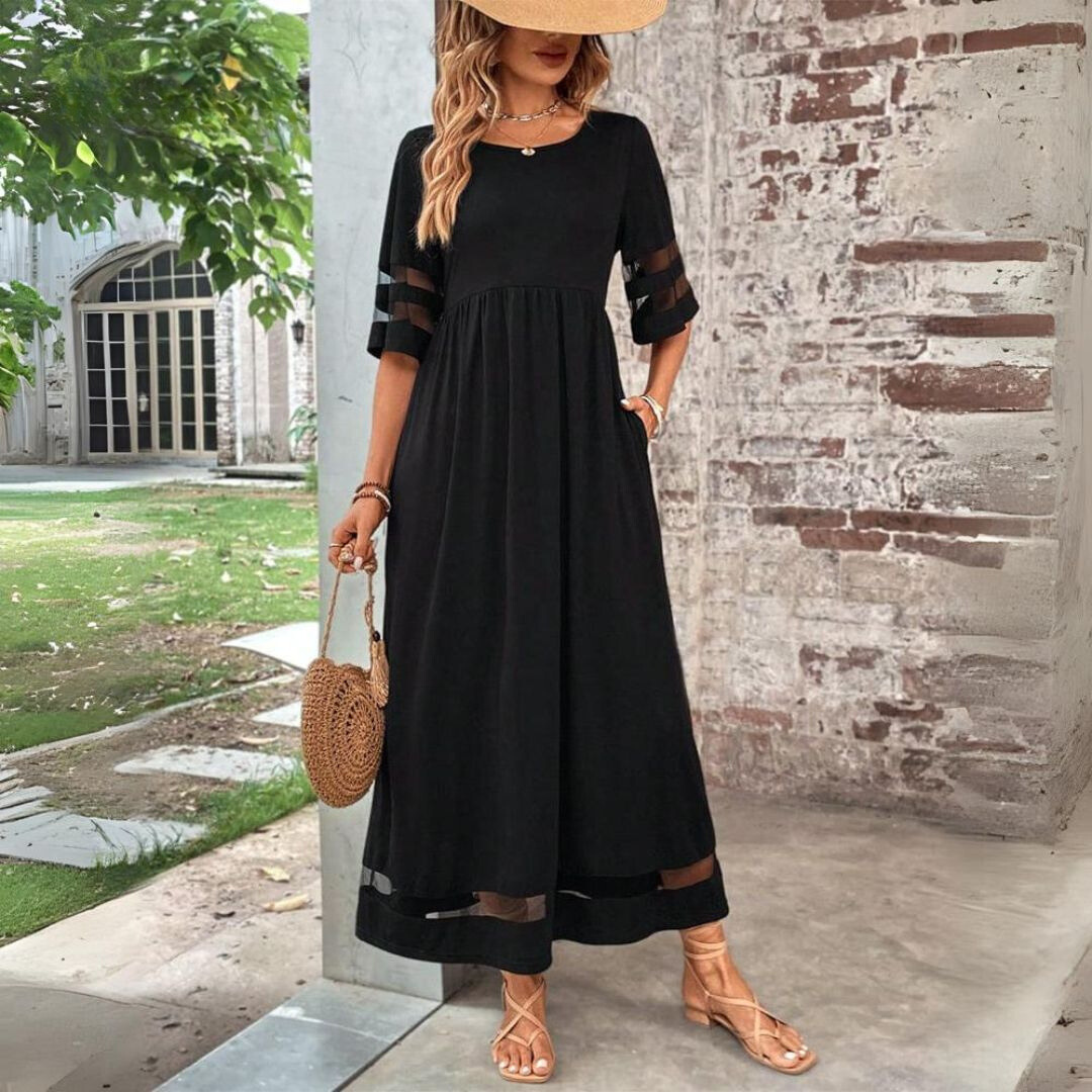 Aubrey™ – Vestido Midi Favorecedor que Disimula el Vientre
