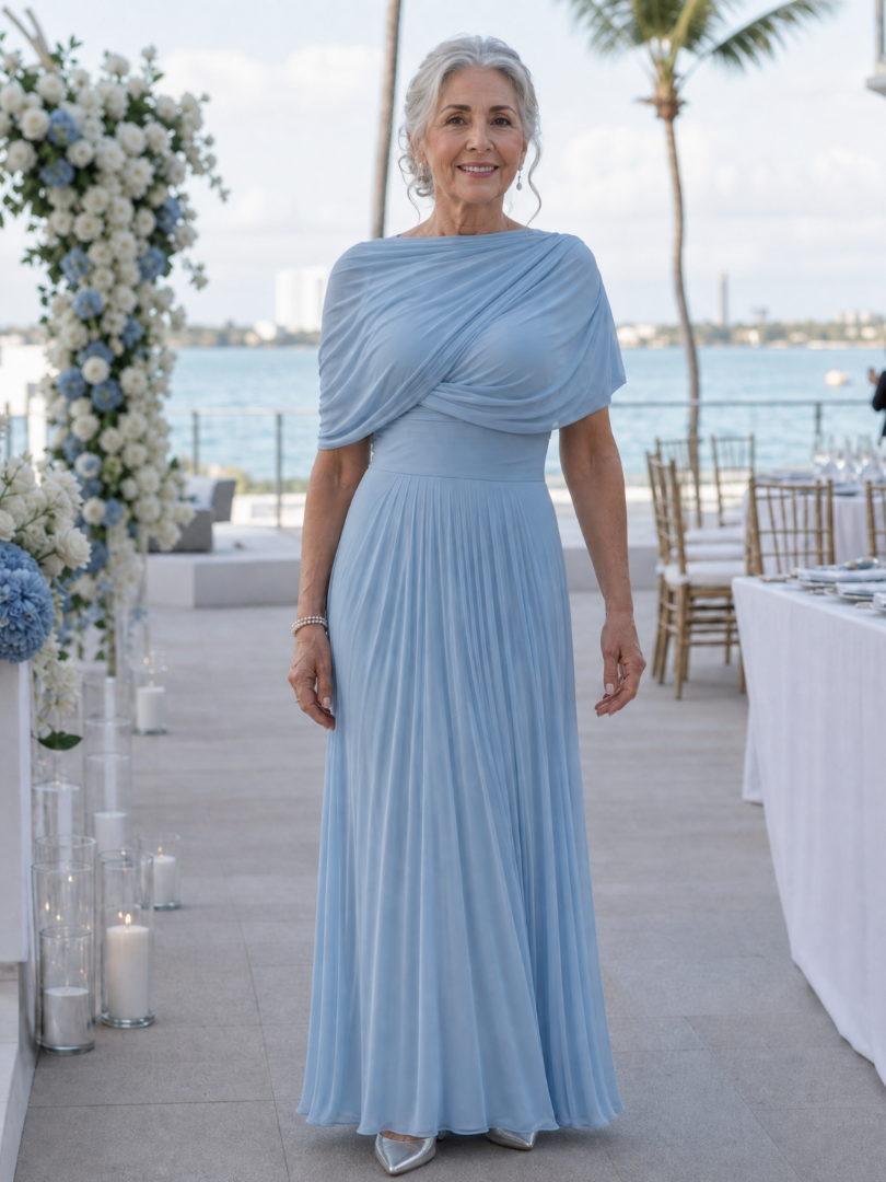 Romy | Vestido maxi asimétrico con parte superior drapeada