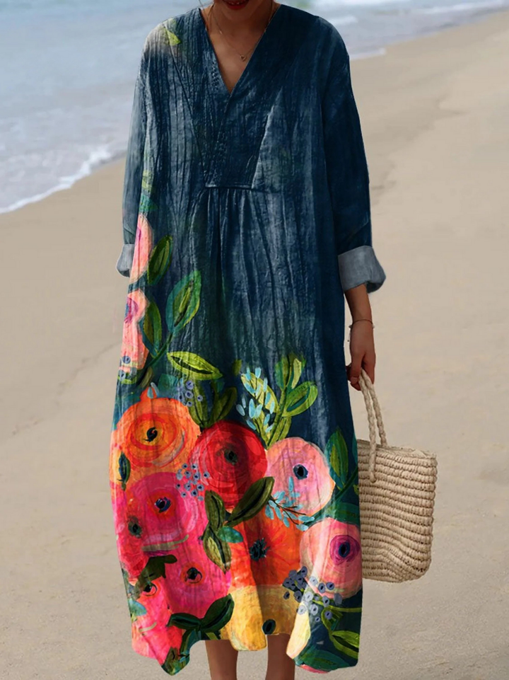 Lorena, Vestido de verano ligero de manga larga de Zelira