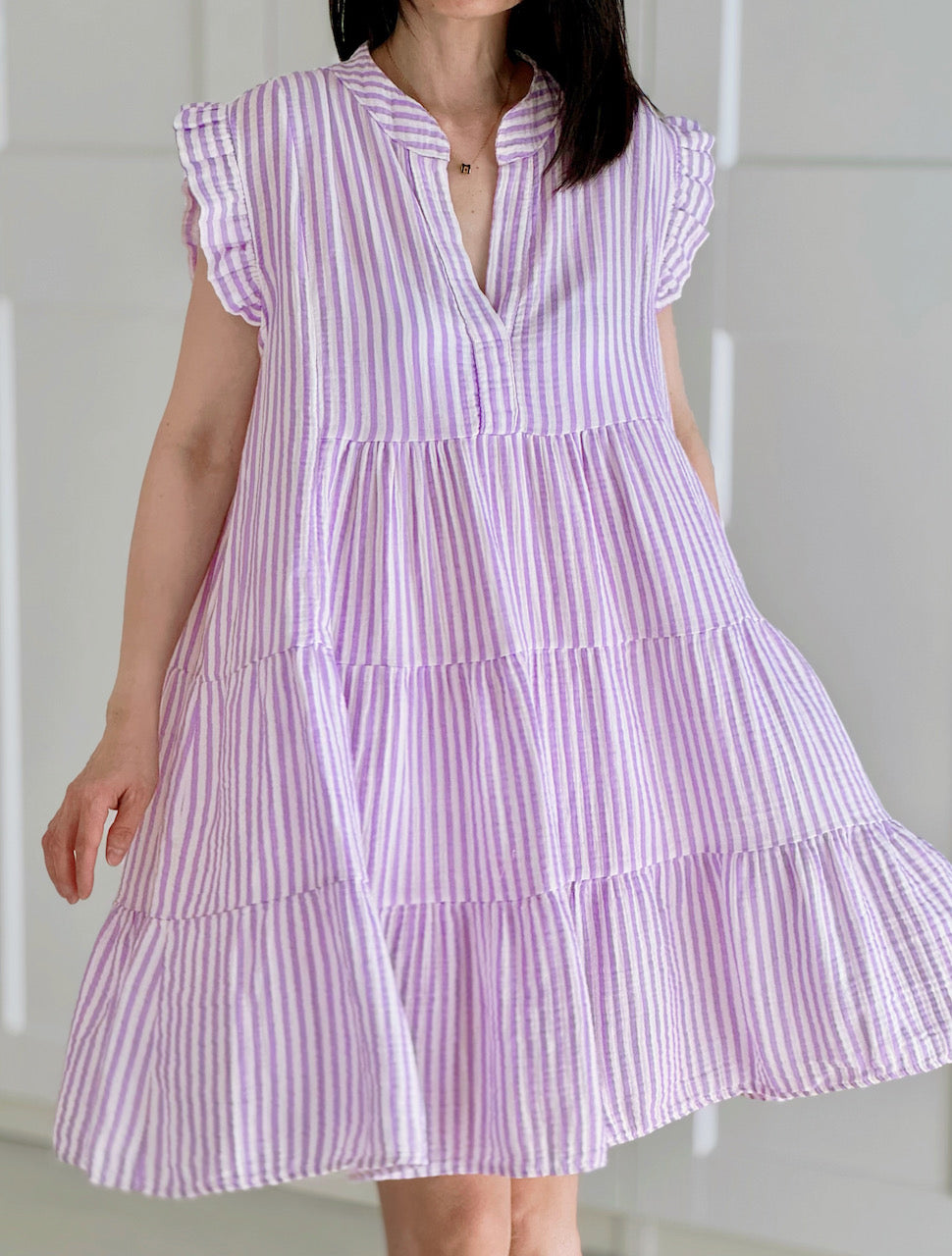 Túnica de Muselina, Violeta a Rayas