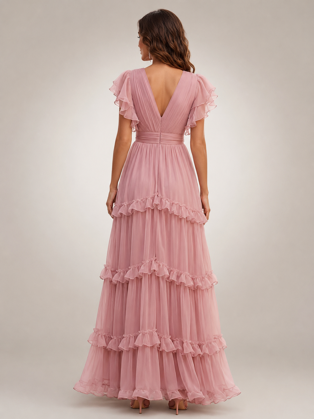 Agathe | Vestido cruzado con volantes y escote en V