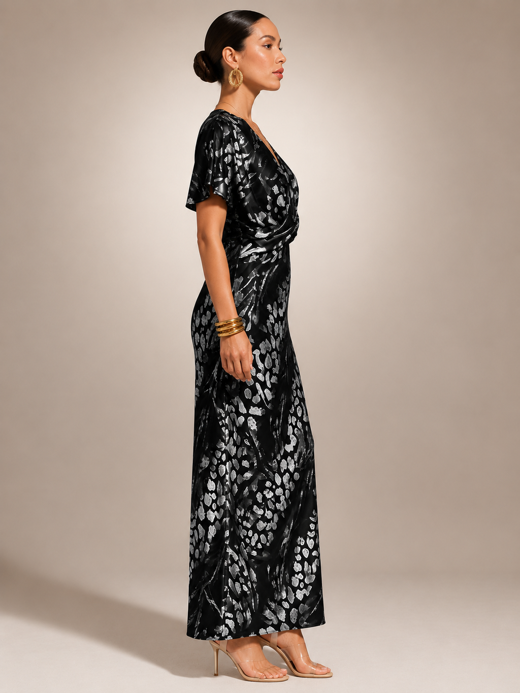 Stella | Vestido maxi con estampado abstracto