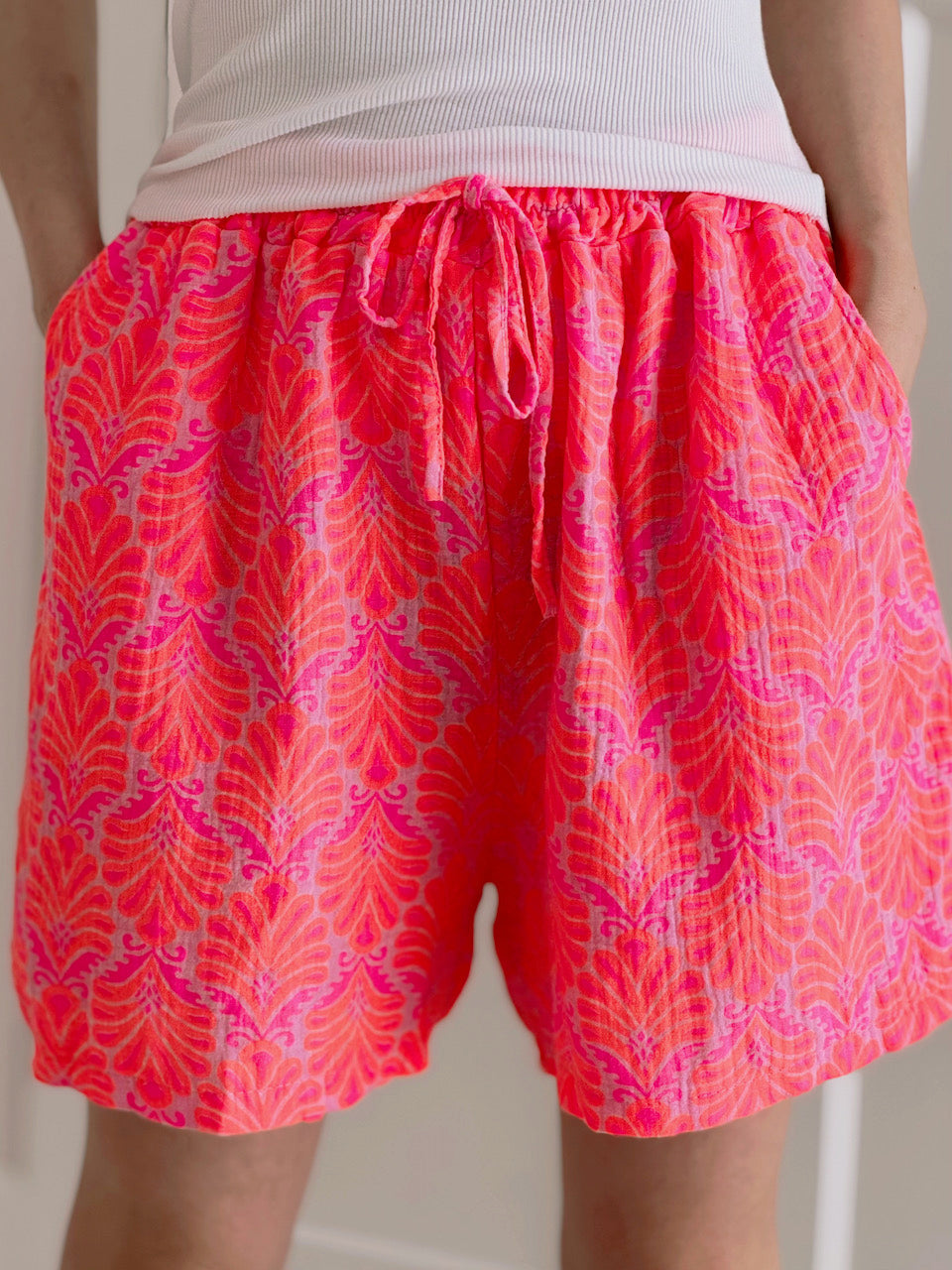 Shorts de Muselina, Hojas de Palmera, 2 colores