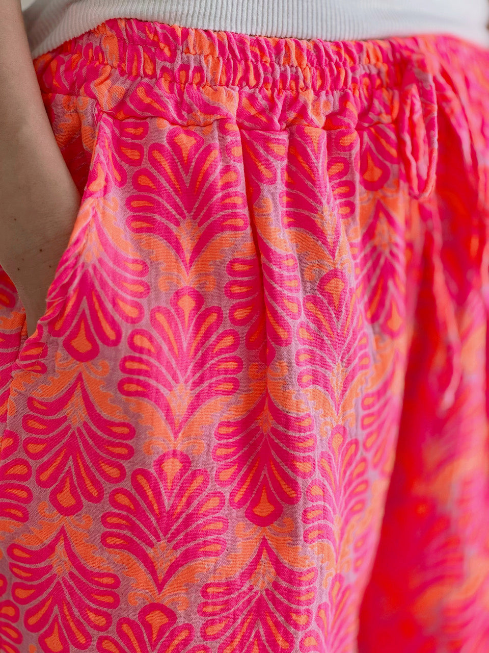 Shorts de Muselina, Hojas de Palmera, 2 colores