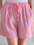 Shorts de Muselina, Rayas Rosa Chicle, 2 colores